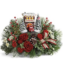 Thomas Kinkade's Festive Fire Station Bouquet from Fields Flowers in Ashland, KY